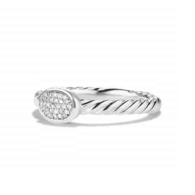 'Cable Collectibles' Oval Ring with Diamonds