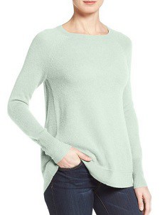 Affordable Cashmere Sweater:  Halogen Zip Back Crewneck Cashmere Sweater