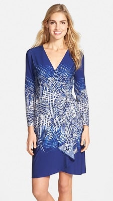 BCBGMAXAZRIA 'Adele' Print Matte Jersey Wrap Dress