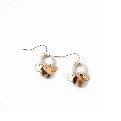 A pair of Hoop-Disc Drop Earrings