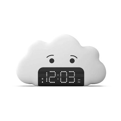 White cloud shaped digital clock