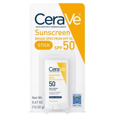 CeraVe mineral sunscreen in a yellow-and-white package
