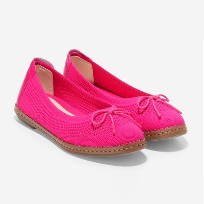 A pair of hot-pink Cloudfeel All-Day Ballet Flat