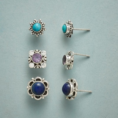 Color-Coded Earring Trio