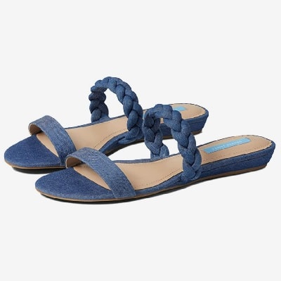 A pair of blue sandals