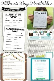 A collage of Father's Day Printables