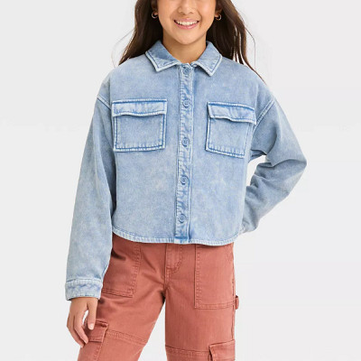 Target Girls' Washed Fleece Shacket - art class™