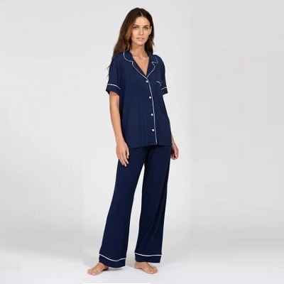 PootRy Maternity Nursing Pyjamas Set Button-Up, Soft Long Sleeve