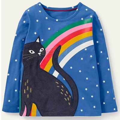 A shirt with a printed cat
