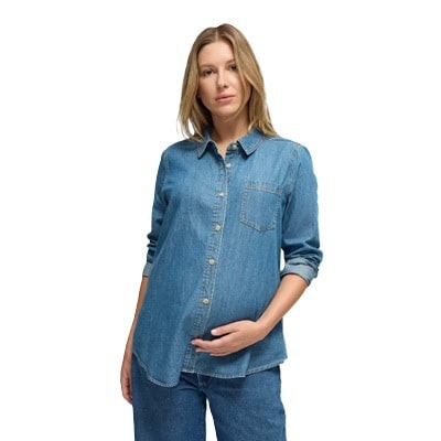 Nursing/Postpartum Tuesday: Maternity Denim Button-down