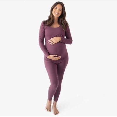 A woman in Jane Maternity & Nursing Pajamas