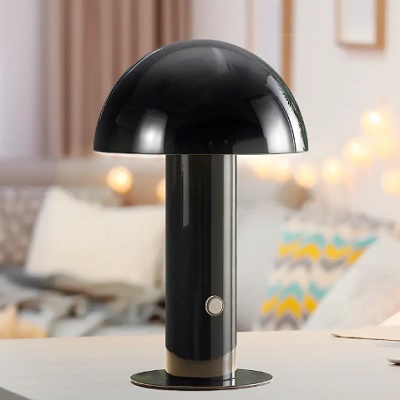 Jonathan Y - Boletus Contemporary Bohemian Rechargeable Cordless Iron Integrated Portable LED Mushroom Table Lamp