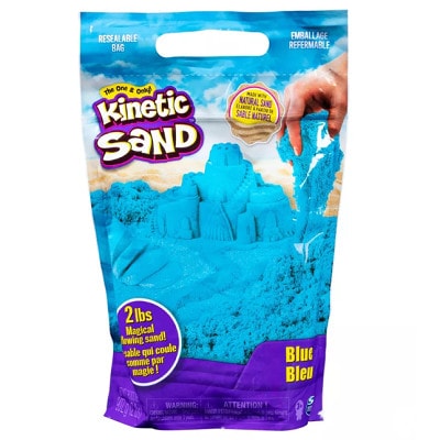 A bag of blue kinetic sand