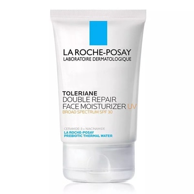 A bottle of La Roche-Posay Toleriane Double Repair Face Moisturizer