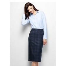 A woman wearing a Lands' End Wear to Work Pencil Skirt