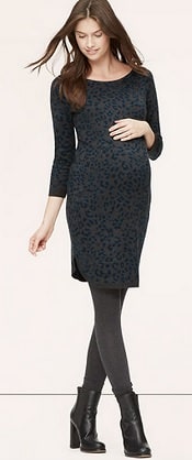 Loft Maternity Leopard Print Sweater Dress | CorporetteMoms