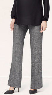 Loft Peppered Tweed Pleated Wide-Leg Trousers | CorporetteMoms