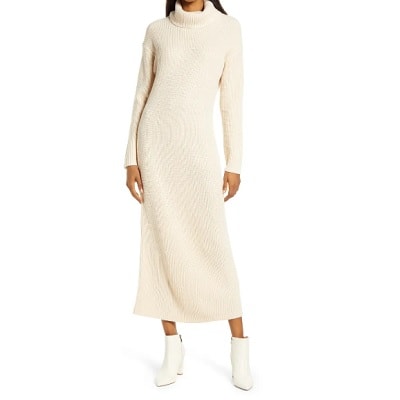 Washable Workwear Wednesday: Long-Sleeve Turtleneck Sweater Dress -  CorporetteMoms