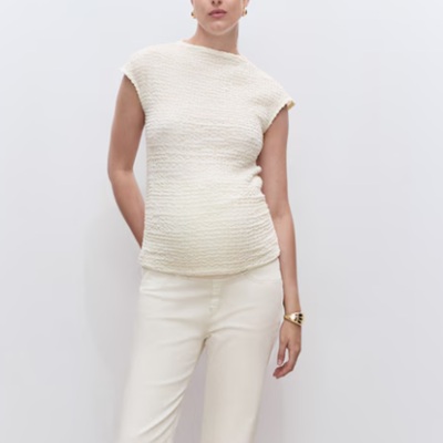Mango - Crêpe cotton maternity top