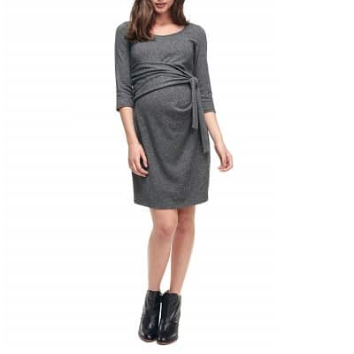 faux wrap maternity dress