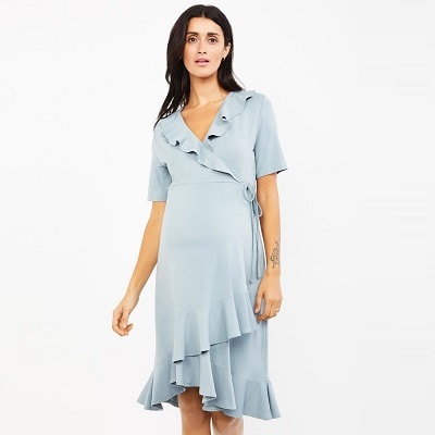 A woman wearing an Ellen Wrap Dress