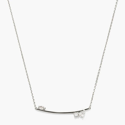 A silver necklace