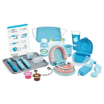 Blue colored dentist play set