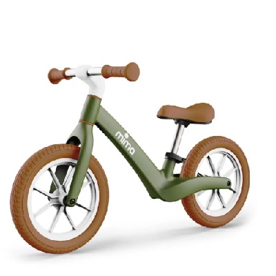 A green balance bike