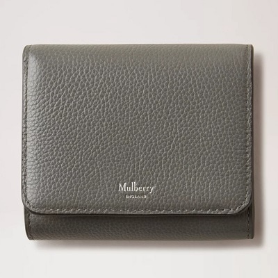 A charcoal gray wallet with 