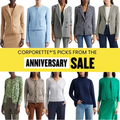 graphic reads CORPORETTE'S PICKS FROM THE ANNIVERSARY SALE