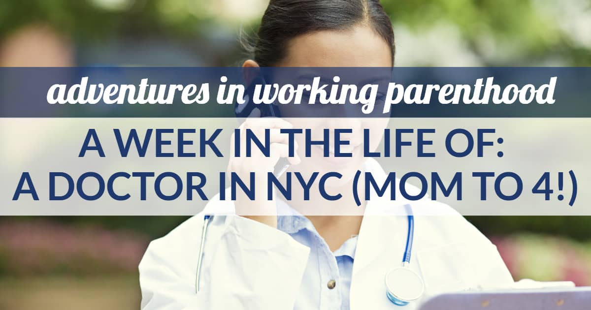 work-life balance of an nyc doctor mom -- image of a woman doctor on a cell phone