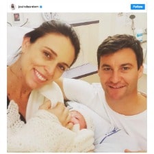 Jacinda Ardern Former Prime Minister of New Zealand with her husband and child