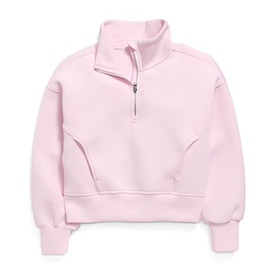A pink half-zip sweatshirt for kids