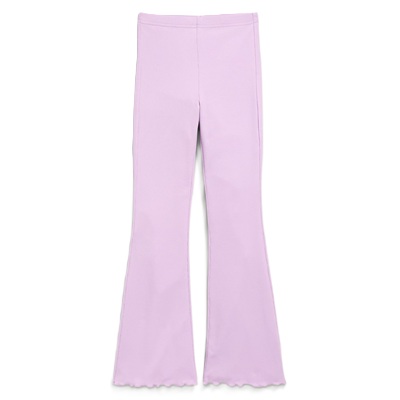 A pair of light purple flared girls' leggings