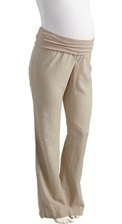 Old Navy Maternity Foldover-Waist Linen-Blend Pants | CorporetteMoms