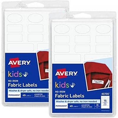 Avery No-Iron Clothing Labels Assorted Shapes and Size