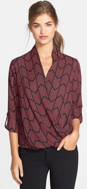 Pleione Faux Wrap Blouse | CorporetteMoms