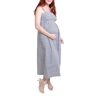 A pregnant woman wearing Print Maternity/Nursing Sundress