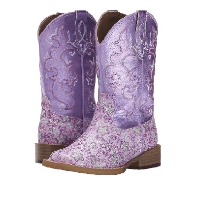 A pair of kids' purple cowboy boots