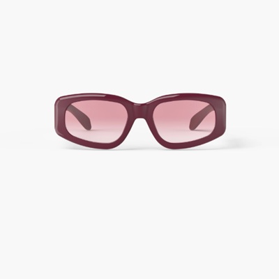 Pink-tinted sunglasses