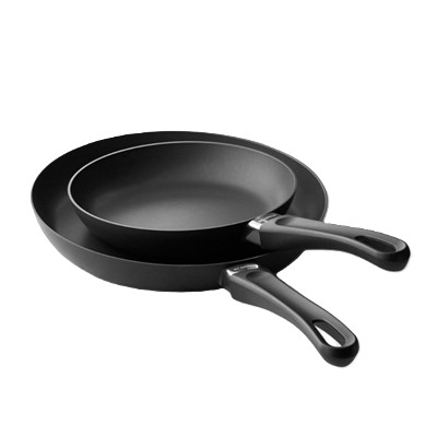 Two black frying pans