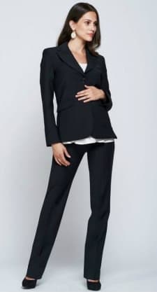 pregnant woman wearing pants suit