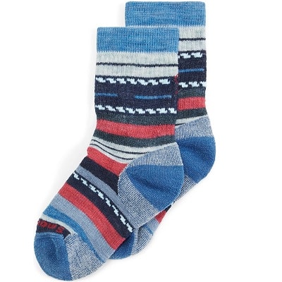 A pair of multicolored striped kids' socks
