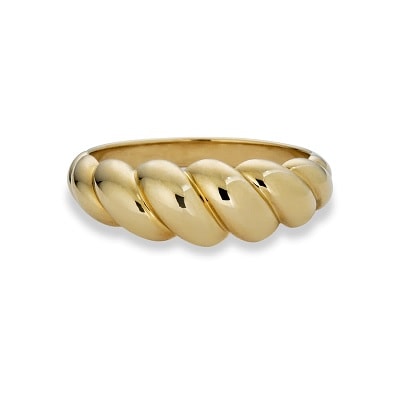A gold braided-look ring