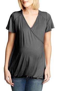 Stylish Nursing Shirt: Maternal America Flutter Sleeve Nursing Top   