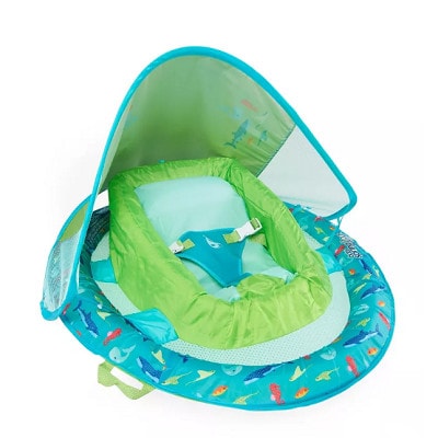 A green-and-blue spring float sun canopy for babies