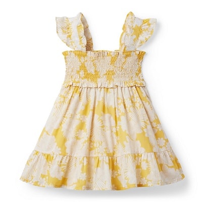 A children's white-and-yellow sundress