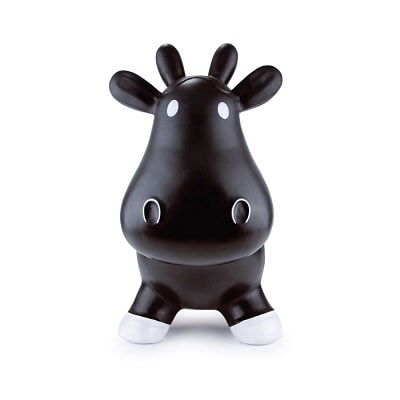 A black Howdy Bouncy Rubber Cow
