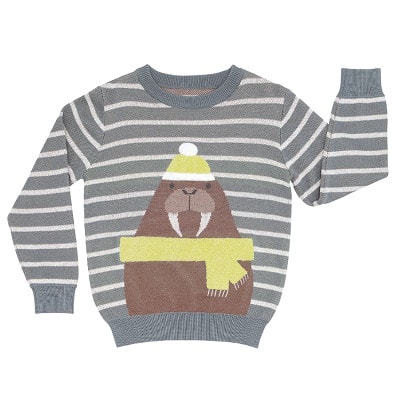 striped Walrus Knit Sweater for kids