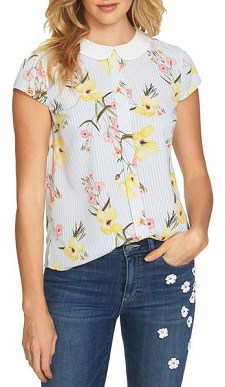 Botanical Blooms Collared Top